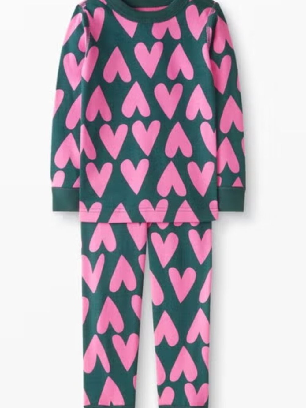 Hanna Andersson Long John Pajama Set Juniper - Hearts on Hearts
